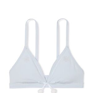 Victoria Secret Powder Puff Cotton Triangle Bralette- Baby Blue w/ Snowflakes